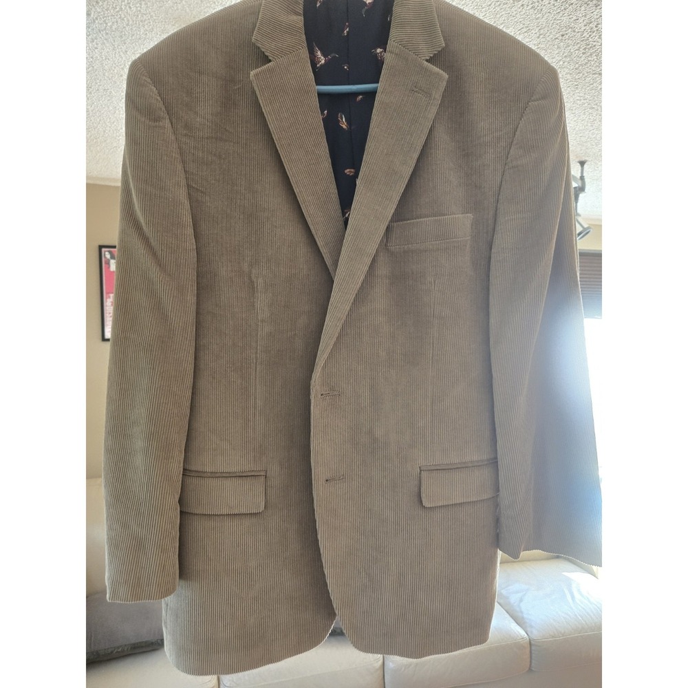 Lauren Ralph Lauren Corduroy Blazer‎ 42R Tan Sport Coat Pheasant Lining